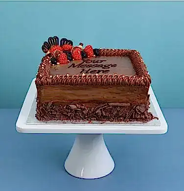 Berry Chocolate Hazelnut Square Cake