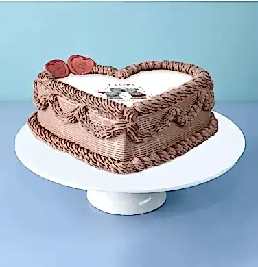 Me To You Chocolate Vintage Heart Cake