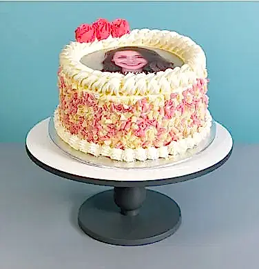 Roses are Pink Photo Cake