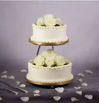 Classic Two Tier with Cream Roses
