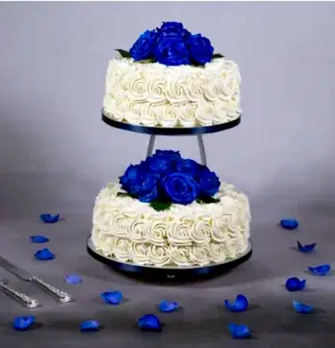 Rosette Two Tier Blue Roses