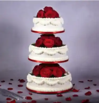 Classic Three Tier with Red Roses