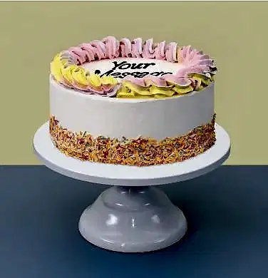 Vanilla Rainbow Sprinkles Cake
