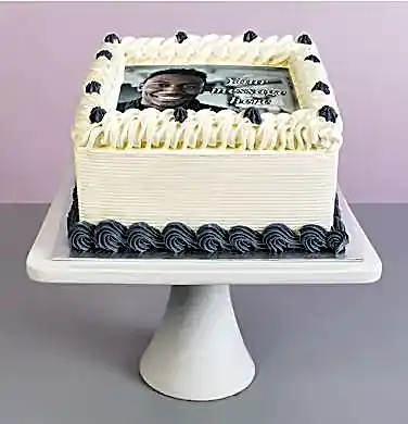 Simply Grey Photo Cake